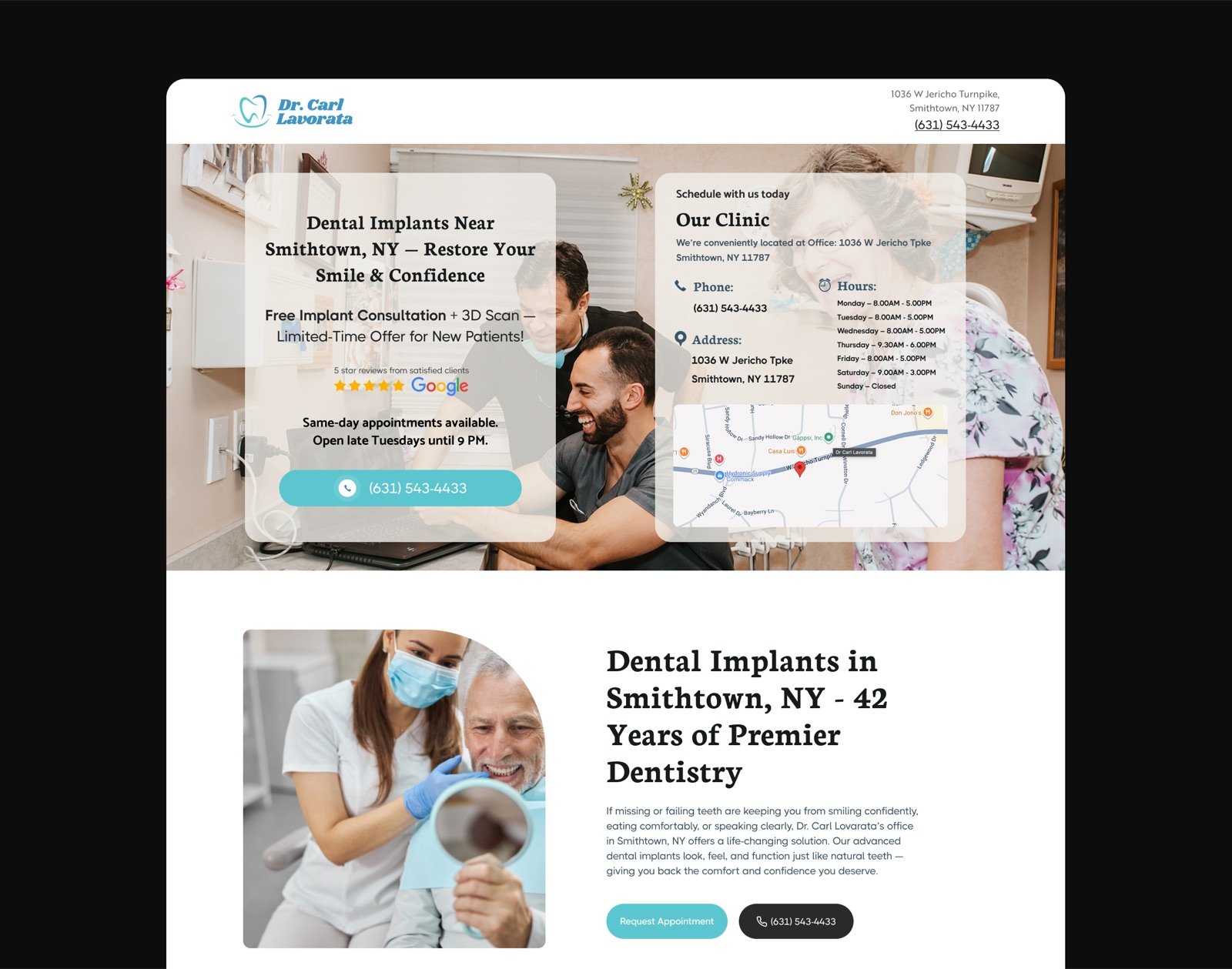 Dr. Carl Lavorata website design screenshot